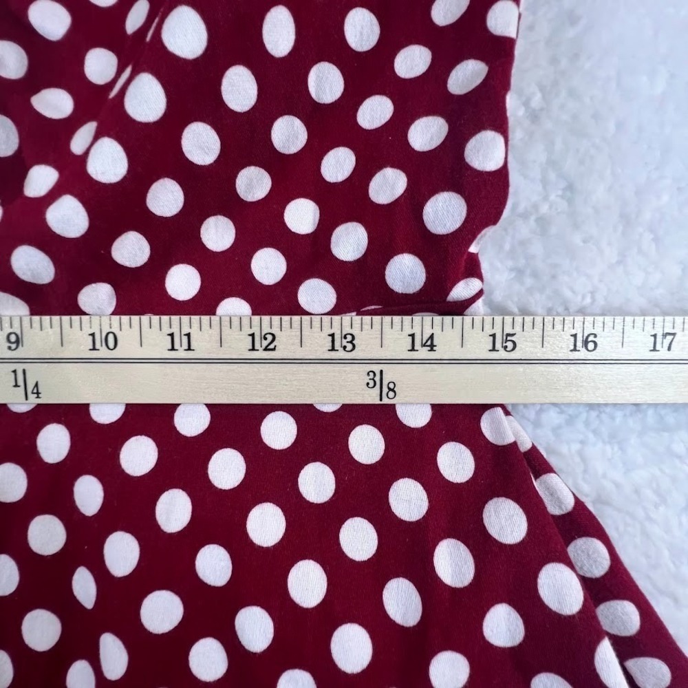 Red White Polka Dot Retro Pin Up Dress Fit Flare Bow Size Large NWT MIUSOL - Picture 7 of 11